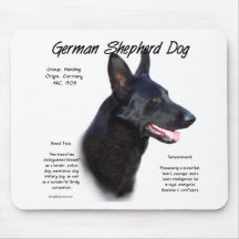 German Shepherd Dog (blk) History Design Mouse Pads