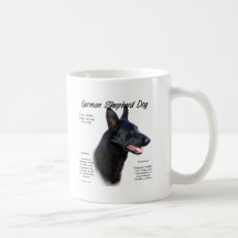 German Shepherd Dog (blk) History Design Mug