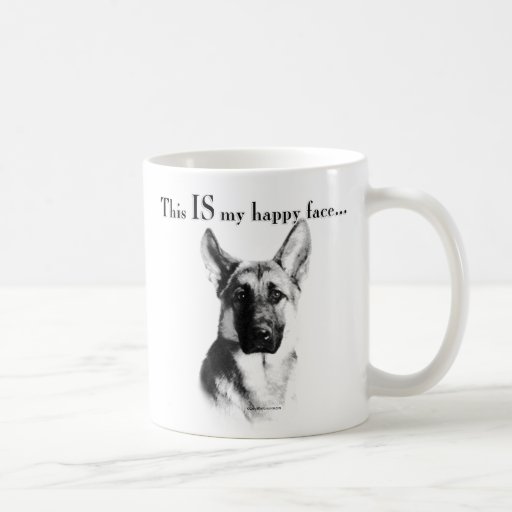 German Shepherd Dog Happy Face Mug