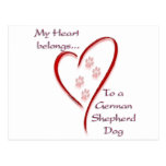 German Shepherd Dog Heart Belongs Post Card