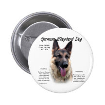 German Shepherd Dog History Design Button