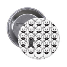 German Shepherd Dog in the Sheep Pinback Buttons