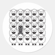 German Shepherd Dog in the Sheep Round Sticker