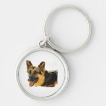 German Shepherd Dog Photo Keychain