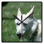 German Shepherd dog square clock