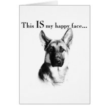 German Shepherd Happy Face Card