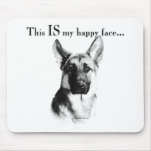 German Shepherd Happy Face Mousepad