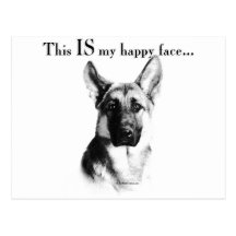 German Shepherd Happy Face Post Cards