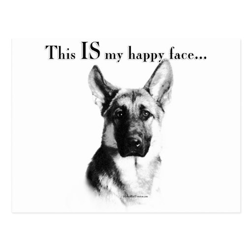German Shepherd Happy Face Post Cards