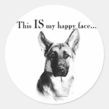 German Shepherd Happy Face Sticker