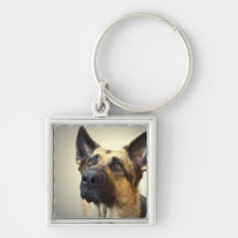 German Shepherd Picture Keychain