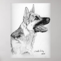 German Shepherd Profile Print