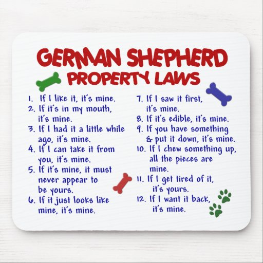 GERMAN SHEPHERD Property Laws 2 Mouse Pads