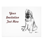 German Shepherd Puppy Custom Invitations
