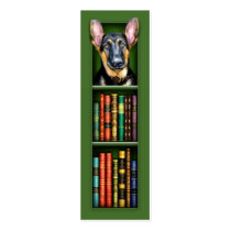 German Shepherd Puppy Green Bookmark Business Card Templates