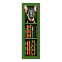 German Shepherd Puppy Green Bookmark Business Card Templates