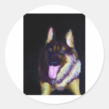 German Shepherd Round Sticker