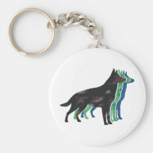 German Shepherd Silhouette Key Chain