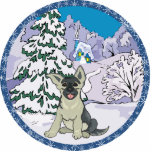 german shepherd winter photo sculptures