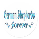 German Shepherds Forever Round Stickers