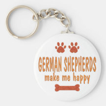 German Shepherds Make Me Happy Key Chain