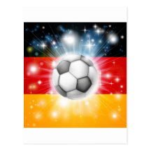 German soccer flag post cards