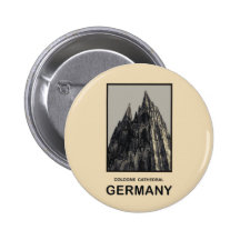 Germany Cologne Cathedral Pinback Buttons