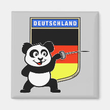 Germany Fencing Panda Magnet