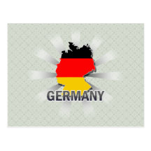 Germany Flag Map 2.0 Postcards
