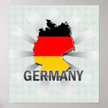 Germany Flag Map 2.0 Posters