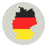 Germany Flag Map full size Round Sticker