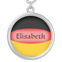 Germany Flag + Name Necklace