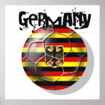 Germany grunge striped soccer ball design gifts poster