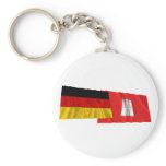 Germany & Hamburg Waving Flags Key Chain
