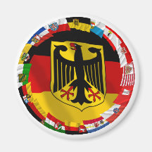 Germany & its Laender Waving Flags Refrigerator Magnet