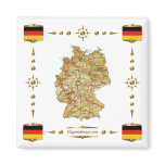 Germany Map + Flags Magnet