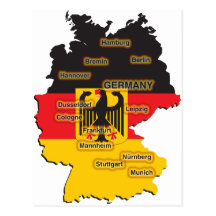 Germany Map Post Card
