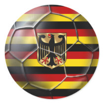 Germany Soccer flag striped soccer ball gifts Round Stickers