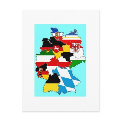 Germany State Flags Map Postcard by abbeyz71