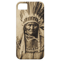 Geronimo in Head Dress Vintage Portrait Sepia iPhone 5 Case