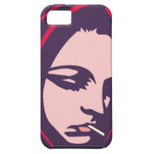Gesicht Frau Zigarette face woman cigarette iPhone 5 Schutzhüllen