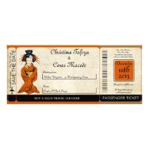 Gesiha Boarding Pass Wedding Invitation