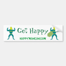 Get Happy Superman and Strongman Bumper Stickers