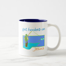 Get hooked on Jesus fisherman Coffee Mugs