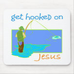 Get hooked on Jesus fisherman Mousepad