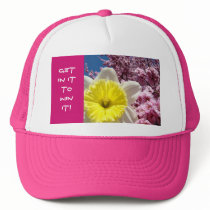 GET IN IT TO WIN IT! sports hat competition Flower