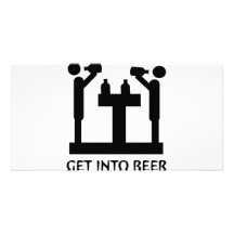 get into beer icon photo greeting card
