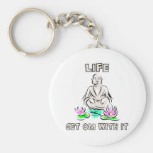 Get OM With It Yoga Keychain
