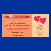 Get out of Doghouse Love Coupon photo cards