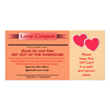 Get out of Doghouse Love Coupon Picture Card